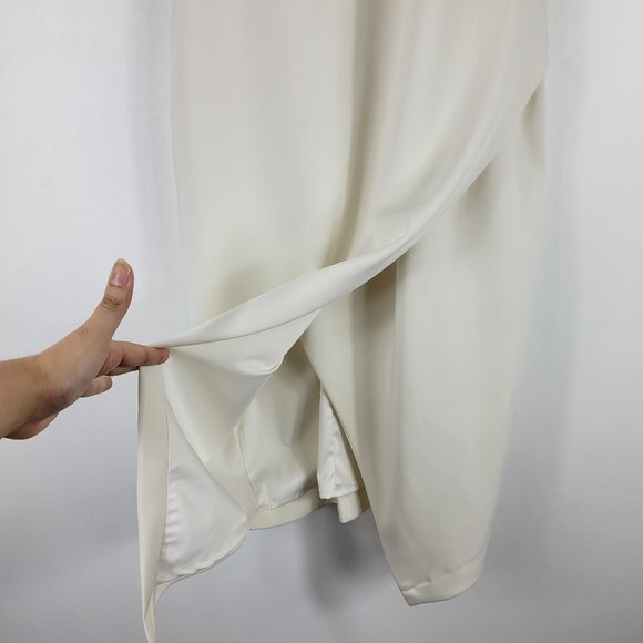 New Harlyn Twist Front Asymmetric Tulip Hem Keyhole Back Midi Sheath Dress XS - Picture 3 of 11